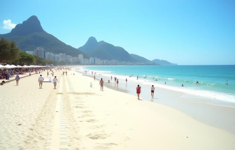 Vista da praia de Ipanema ou Copacabana no Rio.