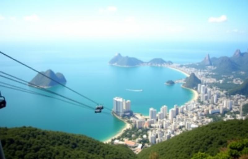 Vista do teleférico do Pão de Açúcar.